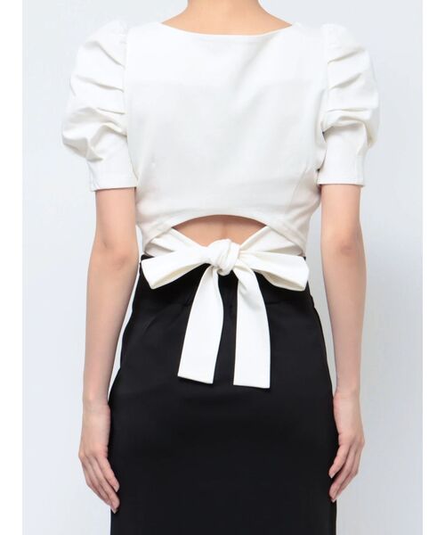 RESEXXY（リゼクシー）の「バックリボンパフトップス（Tシャツ/カットソー・レディース・ブラック/ホワイト/ベージュ・FREE）」の13枚目の写真