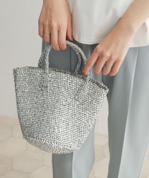 URBAN RESEARCH DOORS(アーバンリサーチドアーズ)の「アフリカンスクエア サイザルミニバッグ(ハンドバッグ・レディース・ホワイト/シルバー/ブラック・FREE)」の7枚目の写真