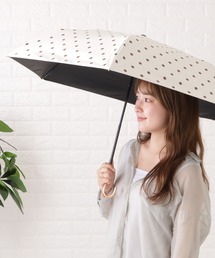 Lace Ladies(レースレディース)の晴雨兼用ドット柄U型ハンドル折りたたみ傘 軽量(折りたたみ傘)