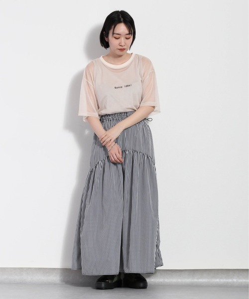 cepo（セポ）の「【セットアイテム】シンプルロゴ シアーＴｅｅ（Tシャツ/カットソー・レディース・オフホワイト/ブラック/ベージュ・M）」の9枚目の写真