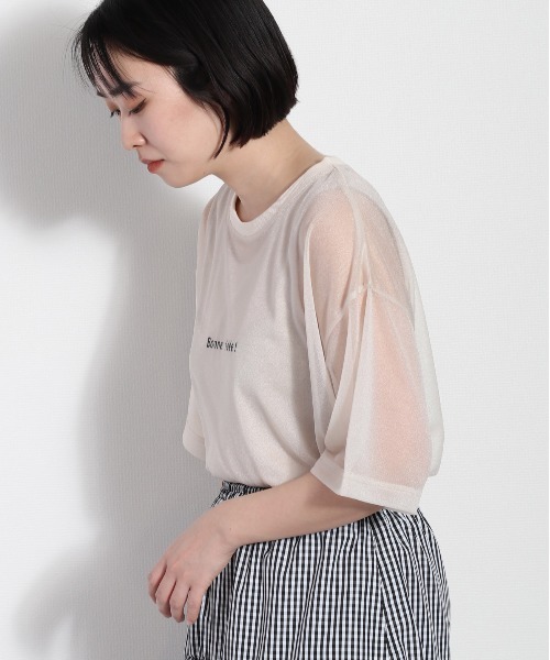 cepo（セポ）の「【セットアイテム】シンプルロゴ シアーＴｅｅ（Tシャツ/カットソー・レディース・オフホワイト/ブラック/ベージュ・M）」の5枚目の写真