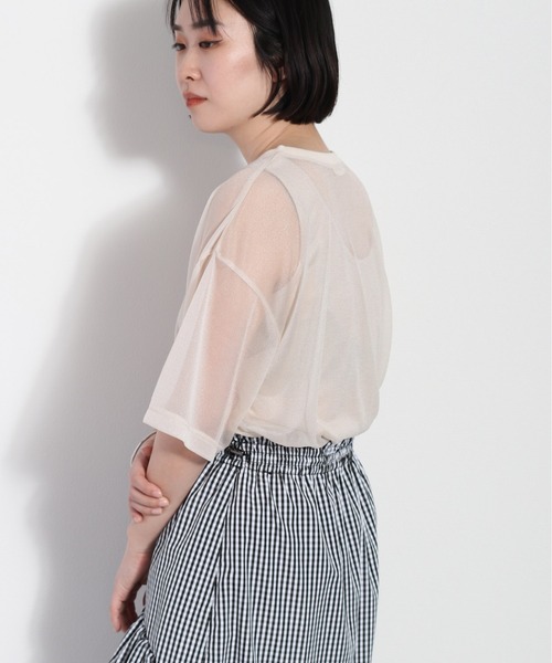 cepo（セポ）の「【セットアイテム】シンプルロゴ シアーＴｅｅ（Tシャツ/カットソー・レディース・オフホワイト/ブラック/ベージュ・M）」の6枚目の写真