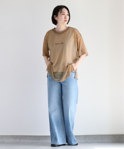 cepo（セポ）の「【セットアイテム】シンプルロゴ シアーＴｅｅ（Tシャツ/カットソー・レディース・オフホワイト/ブラック/ベージュ・M）」の21枚目の写真