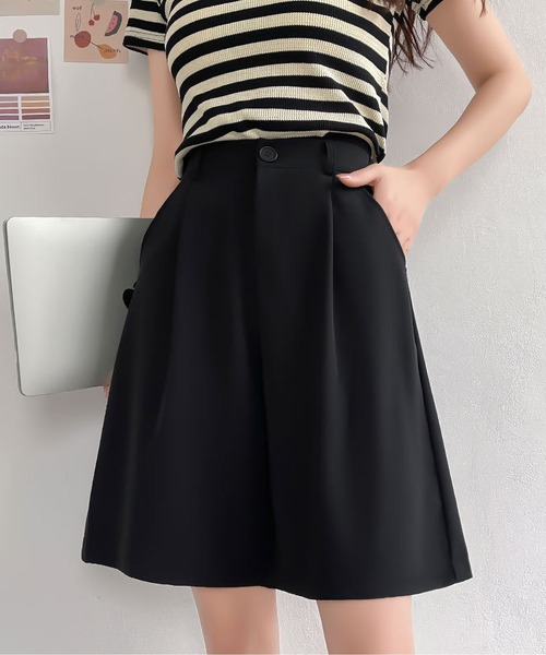 MAISON DE THERESE（メゾン ド テレーズ）の「薄手のシフォンハイウエストショットワイドパンツ（その他パンツ・レディース・モカ/ホワイト/ブラック/グレー・S/M/L）」の3枚目の写真