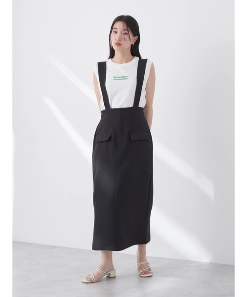 earth music&ecology（アースミュージックアンドエコロジー）の「サス付きナロースカート（スカート・レディース・アイボリー/ブラック/グレー・M/S）」の4枚目の写真