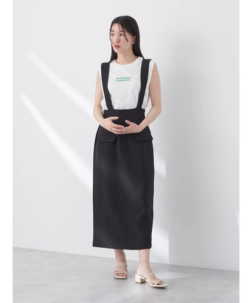 earth music&ecology（アースミュージックアンドエコロジー）の「サス付きナロースカート（スカート・レディース・アイボリー/ブラック/グレー・M/S）」の5枚目の写真