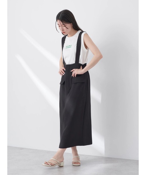 earth music&ecology（アースミュージックアンドエコロジー）の「サス付きナロースカート（スカート・レディース・アイボリー/ブラック/グレー・M/S）」の6枚目の写真