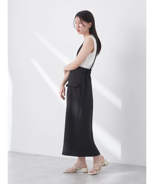 earth music&ecology（アースミュージックアンドエコロジー）の「サス付きナロースカート（スカート・レディース・アイボリー/ブラック/グレー・M/S）」の7枚目の写真