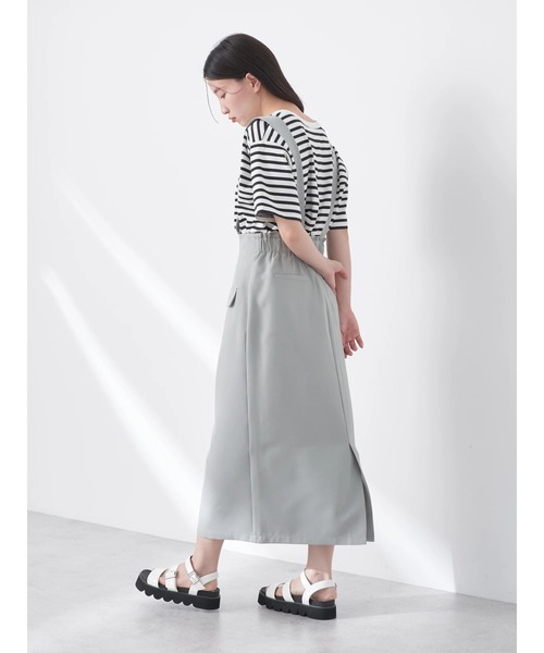 earth music&ecology（アースミュージックアンドエコロジー）の「サス付きナロースカート（スカート・レディース・アイボリー/ブラック/グレー・M/S）」の12枚目の写真