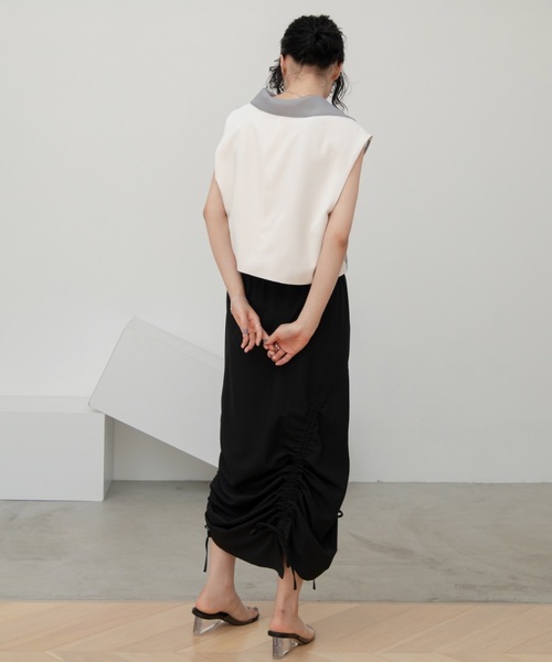 VACANCY（ヴァカンシー）の「シアー切替ショートベスト（ベスト・レディース・グレー/ブラック・FREE）」の21枚目の写真