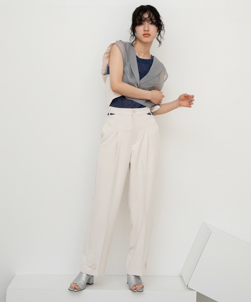 VACANCY（ヴァカンシー）の「シアー切替ショートベスト（ベスト・レディース・グレー/ブラック・FREE）」の11枚目の写真