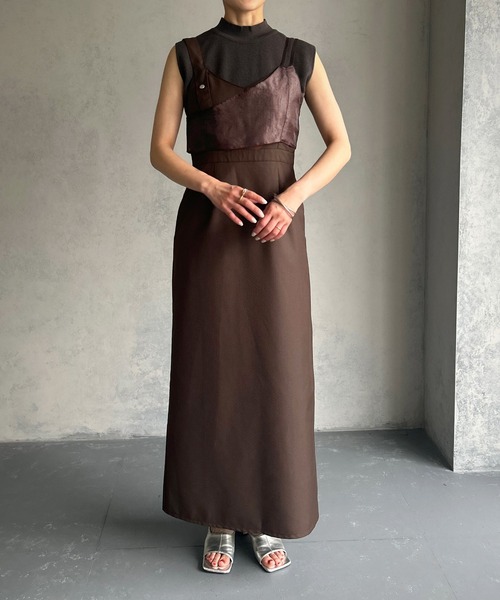&g'aime（アンジェム）の「【&g'aime】シアー切替ワンピース（ワンピース・レディース・ブラウン/ブラック・FREE）」の12枚目の写真