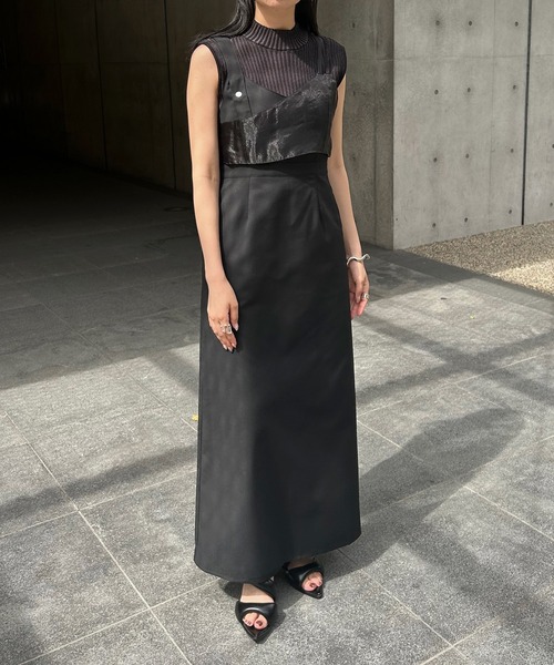 &g'aime（アンジェム）の「【&g'aime】シアー切替ワンピース（ワンピース・レディース・ブラウン/ブラック・FREE）」の3枚目の写真