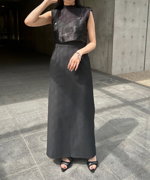 &g'aime（アンジェム）の「【&g'aime】シアー切替ワンピース（ワンピース・レディース・ブラウン/ブラック・FREE）」の5枚目の写真