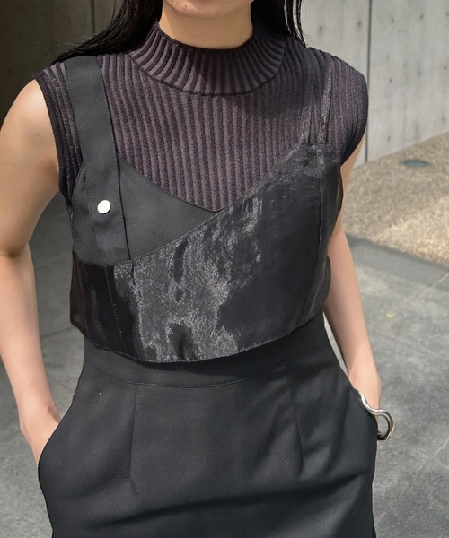 &g'aime（アンジェム）の「【&g'aime】シアー切替ワンピース（ワンピース・レディース・ブラウン/ブラック・FREE）」の9枚目の写真