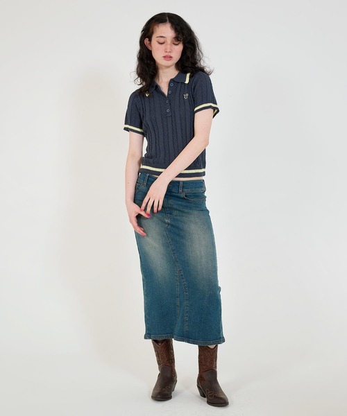 ニット セーター サマー ポロニット TINA：JOJUN レディース TINA：JOJUN ニット セーター サマー ポロニット レディース
