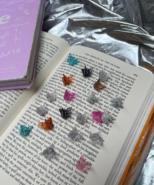 WEGO（ウィゴー）の「WEGO/【10点セット】ラメバタフライクリップ（バレッタ/ヘアクリップ・レディース・その他1/その他2/ブラック系その他・FREE）」の4枚目の写真