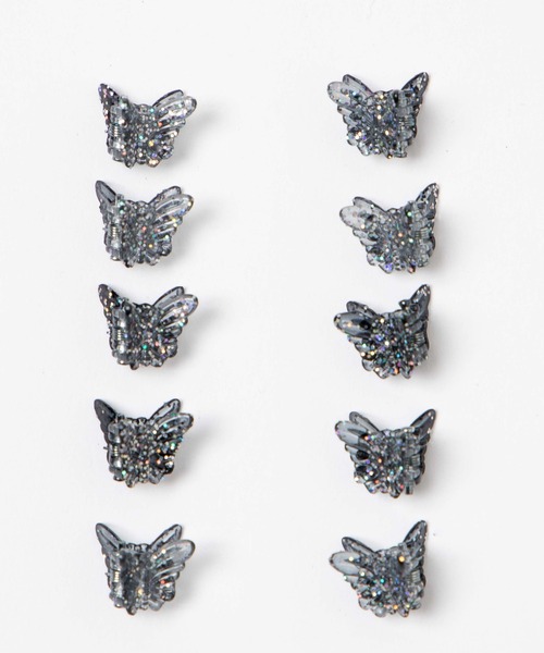 WEGO（ウィゴー）の「WEGO/【10点セット】ラメバタフライクリップ（バレッタ/ヘアクリップ・レディース・その他1/その他2/ブラック系その他・FREE）」の5枚目の写真