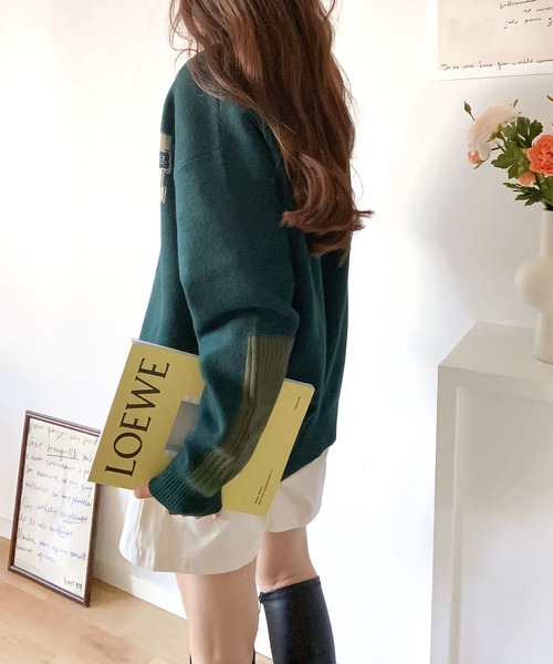 セール】《Javaジャバコラボ》Wジャガードエルボーパッチプルオーバー