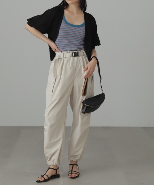 FREE'S MART（フリーズマート）の「◆ボリュームスリーブシアー半袖ショートカーディガン（カーディガン/ボレロ・レディース・ブラック/ホワイト/ライトグリーン/パープル・FREE）」の21枚目の写真