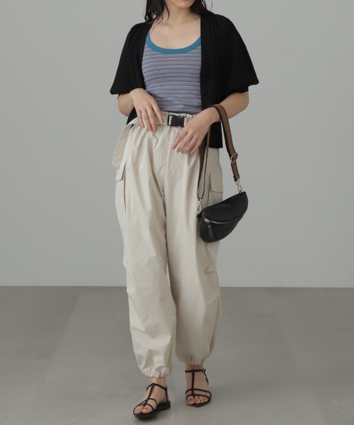 FREE'S MART（フリーズマート）の「◆ボリュームスリーブシアー半袖ショートカーディガン（カーディガン/ボレロ・レディース・ブラック/ホワイト/ライトグリーン/パープル・FREE）」の15枚目の写真