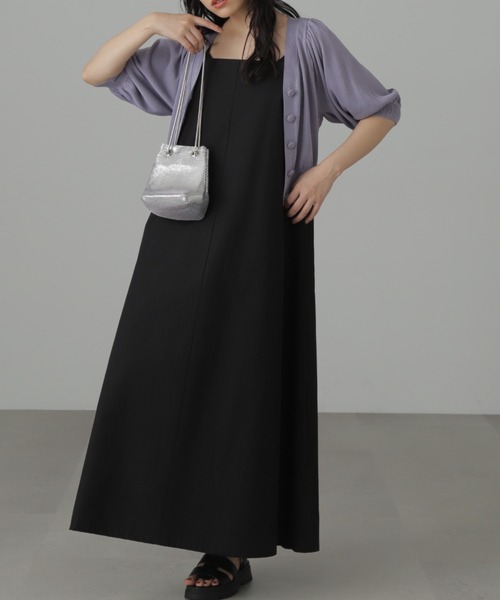 FREE'S MART（フリーズマート）の「◆ボリュームスリーブシアー半袖ショートカーディガン（カーディガン/ボレロ・レディース・ブラック/ホワイト/ライトグリーン/パープル・FREE）」の10枚目の写真