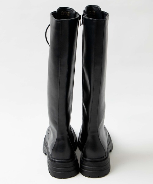 WEGO(ウィゴー)の「WEGO/レースアップロングブーツ(ブーツ・レディース・ブラック/オフホワイト・MEDIUM/LARGE)」の7枚目の写真