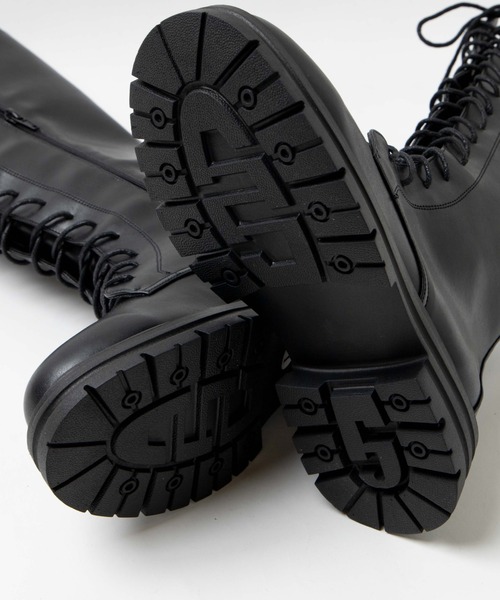 WEGO(ウィゴー)の「WEGO/レースアップロングブーツ(ブーツ・レディース・ブラック/オフホワイト・MEDIUM/LARGE)」の8枚目の写真