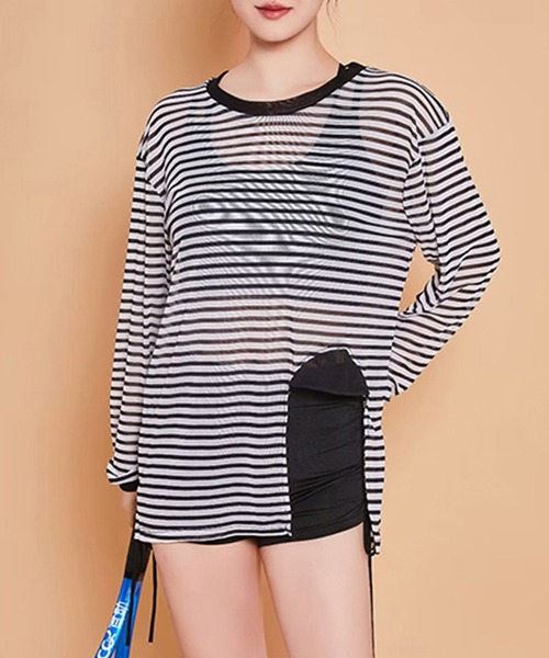 Dita(ディータ)の「メッシュトップス付きビキニ3点セット 水着(水着・レディース・ブラック・M/L)」の5枚目の写真