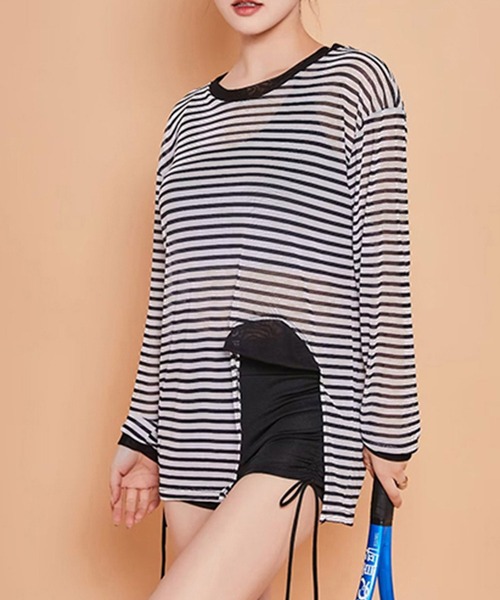 Dita(ディータ)の「メッシュトップス付きビキニ3点セット 水着(水着・レディース・ブラック・M/L)」の6枚目の写真