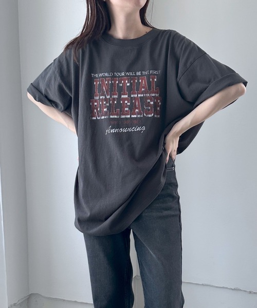 LEPSIM（レプシィム）の「BIGプリントT　963511（Tシャツ/カットソー・レディース・グレー/ブルー/オフホワイト/ライトグレー・FREE）」の18枚目の写真