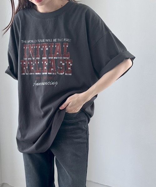 LEPSIM（レプシィム）の「BIGプリントT　963511（Tシャツ/カットソー・レディース・グレー/ブルー/オフホワイト/ライトグレー・FREE）」の19枚目の写真