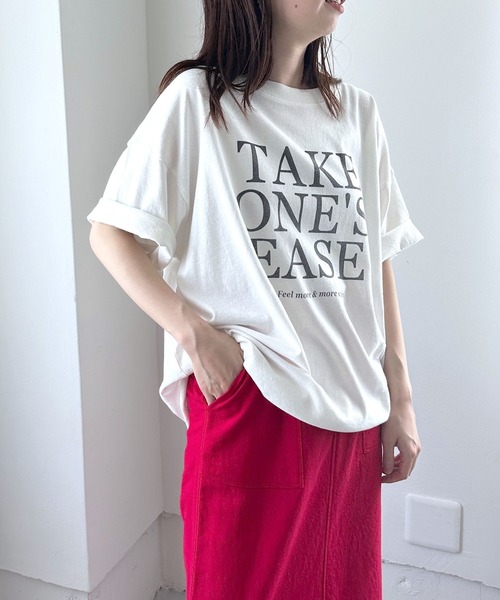 LEPSIM（レプシィム）の「BIGプリントT　963511（Tシャツ/カットソー・レディース・グレー/ブルー/オフホワイト/ライトグレー・FREE）」の6枚目の写真