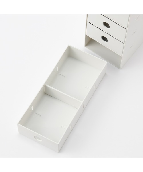 MUJI 小物収納ボックス 6段 ホワイト 3個セット ポリプロピレン小物収納ボックス6段・ホワイトグレー 約幅11