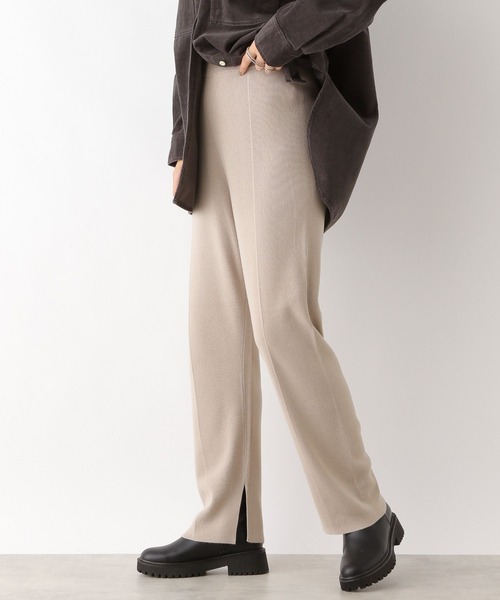 LEPSIM（レプシィム）の「14ゲージ総針ストレートパンツ　184034（その他パンツ・レディース・グレイッシュベージュ/チャコールグレー/ブラック・FREE）」の3枚目の写真