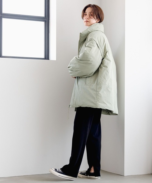 LEPSIM（レプシィム）の「14ゲージ総針ストレートパンツ　184034（その他パンツ・レディース・グレイッシュベージュ/チャコールグレー/ブラック・FREE）」の6枚目の写真