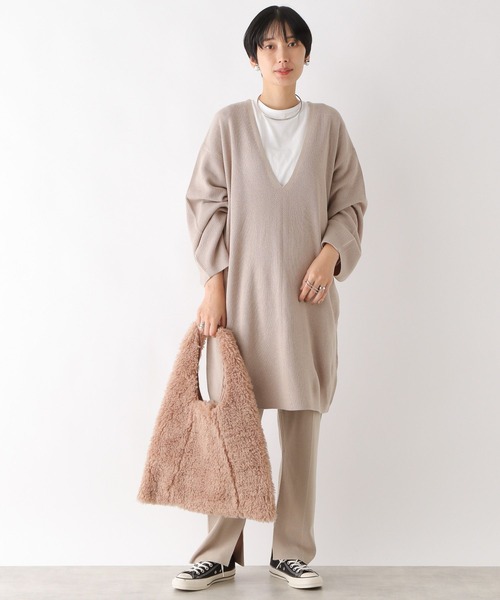 LEPSIM（レプシィム）の「14ゲージ総針ストレートパンツ　184034（その他パンツ・レディース・グレイッシュベージュ/チャコールグレー/ブラック・FREE）」の12枚目の写真