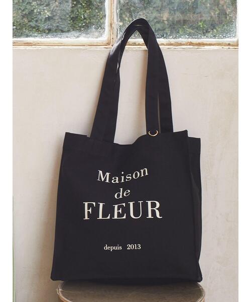 Maison de FLEUR（メゾンドフルール）の「ブランドロゴプリントスクエアトートSバッグ（トートバッグ・レディース・アイボリー/ブラック/ピンク・FREE）」の3枚目の写真