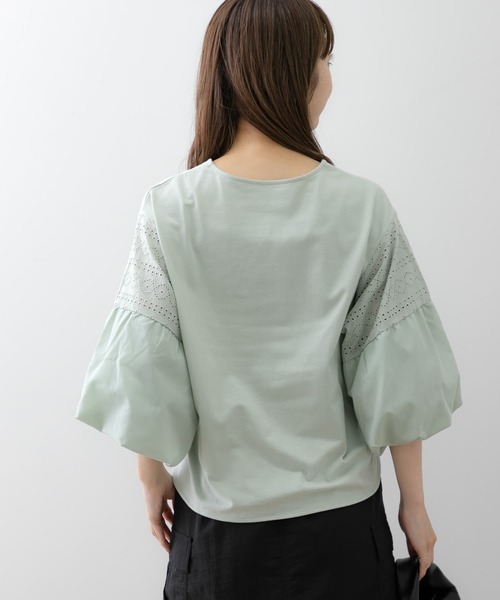 URBAN RESEARCH Sonny Label（アーバンリサーチサニーレーベル）の「レース切り替えバルーンスリーブプルオーバー（Tシャツ/カットソー・レディース・オフホワイト/ミント/ブラック・FREE）」の10枚目の写真