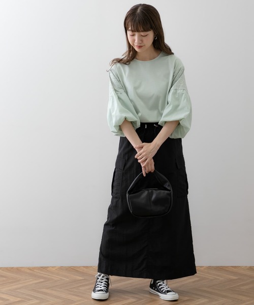 URBAN RESEARCH Sonny Label（アーバンリサーチサニーレーベル）の「レース切り替えバルーンスリーブプルオーバー（Tシャツ/カットソー・レディース・オフホワイト/ミント/ブラック・FREE）」の11枚目の写真