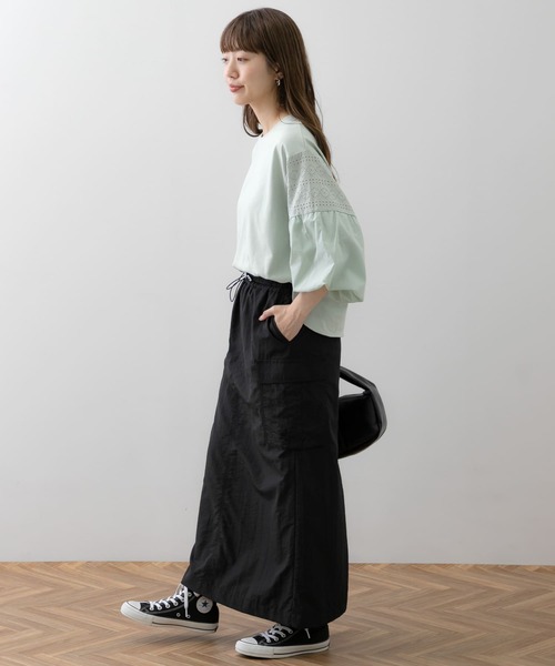 URBAN RESEARCH Sonny Label（アーバンリサーチサニーレーベル）の「レース切り替えバルーンスリーブプルオーバー（Tシャツ/カットソー・レディース・オフホワイト/ミント/ブラック・FREE）」の13枚目の写真