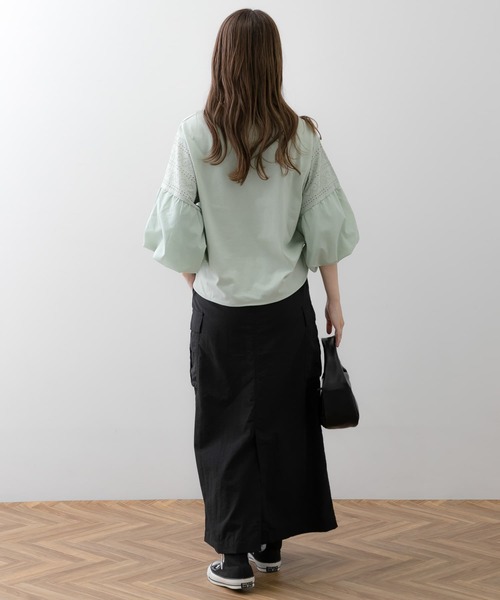 URBAN RESEARCH Sonny Label（アーバンリサーチサニーレーベル）の「レース切り替えバルーンスリーブプルオーバー（Tシャツ/カットソー・レディース・オフホワイト/ミント/ブラック・FREE）」の15枚目の写真