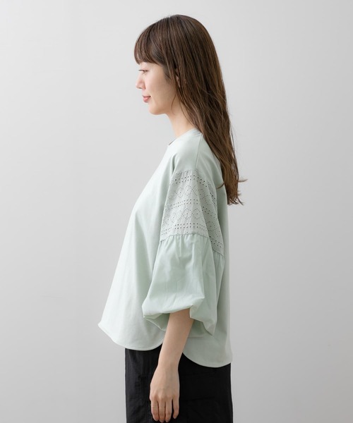 URBAN RESEARCH Sonny Label（アーバンリサーチサニーレーベル）の「レース切り替えバルーンスリーブプルオーバー（Tシャツ/カットソー・レディース・オフホワイト/ミント/ブラック・FREE）」の17枚目の写真