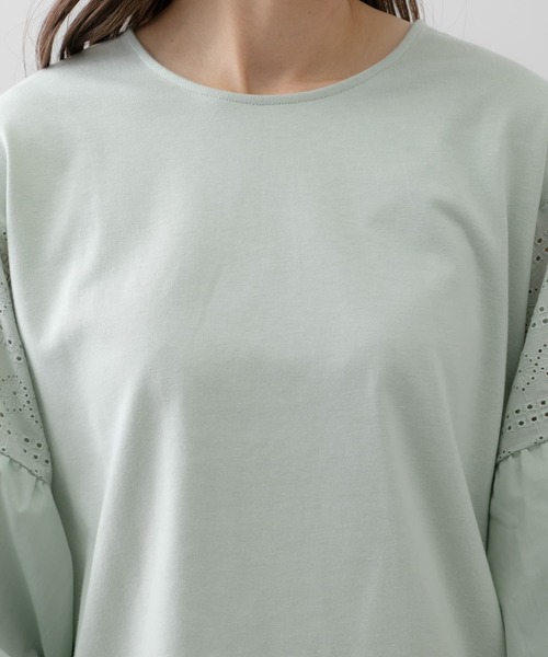 URBAN RESEARCH Sonny Label（アーバンリサーチサニーレーベル）の「レース切り替えバルーンスリーブプルオーバー（Tシャツ/カットソー・レディース・オフホワイト/ミント/ブラック・FREE）」の19枚目の写真