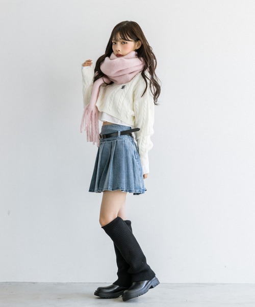 OLIVE des OLIVE（オリーブデオリーブ）の「ハートチャーム付きブークレマフラー　1032160010（マフラー・レディース・ピンク/ライトグレー/オフホワイト/ピンク系その他・FREE）」の16枚目の写真