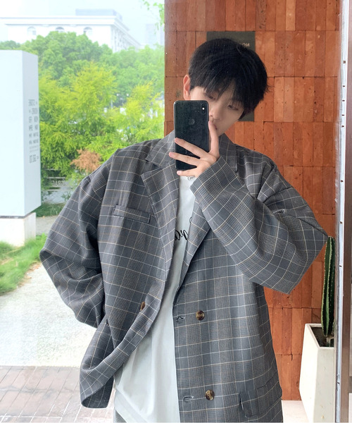 neos（ネオス）の「【neos -addictive design-】ルーズシルエット タータンチェック ダブル テーラード ジャケット（テーラードジャケット・メンズ・ベージュ/グレー・MEDIUM/X-LARGE/LARGE）」の11枚目の写真