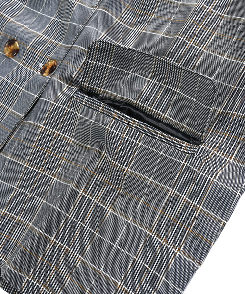 neos（ネオス）の「【neos -addictive design-】ルーズシルエット タータンチェック ダブル テーラード ジャケット（テーラードジャケット・メンズ・ベージュ/グレー・MEDIUM/X-LARGE/LARGE）」の3枚目の写真