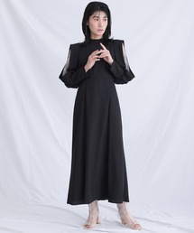 ミモレ丈&袖あり フォーマル バック レース セレモニー 結婚式 パーティー ドレス オケージョンドレス お呼ばれ 二次会 成人式 同窓会 謝恩会 20代 30代