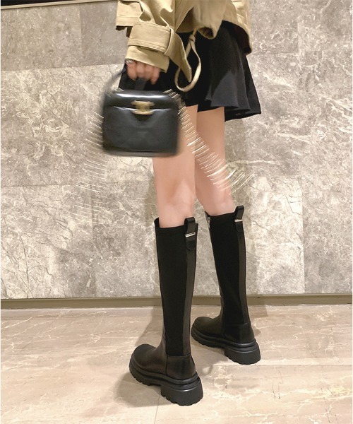 Futier land(フューティアランド)の「スリムフィットタンクロングブーツ(ブーツ・レディース・ブラック/ベージュ・36/37/38/39/40)」の15枚目の写真