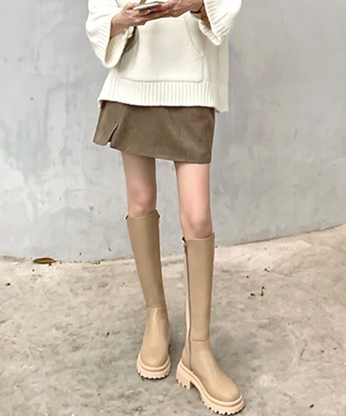Futier land(フューティアランド)の「スリムフィットタンクロングブーツ(ブーツ・レディース・ブラック/ベージュ・36/37/38/39/40)」の9枚目の写真